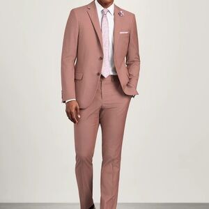 Slim Fit Dark Rose Solid Suit